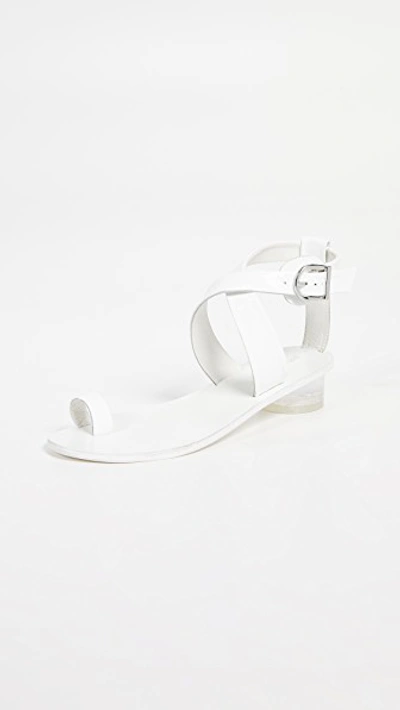Shop Jeffrey Campbell Harlowe Strappy Sandals In White/clear