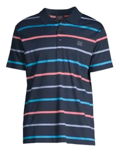 Shop Paul & Shark Multi-color Striped Polo In Navy