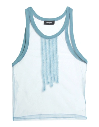 Shop Dsquared2 Tank Top In Pastel Blue