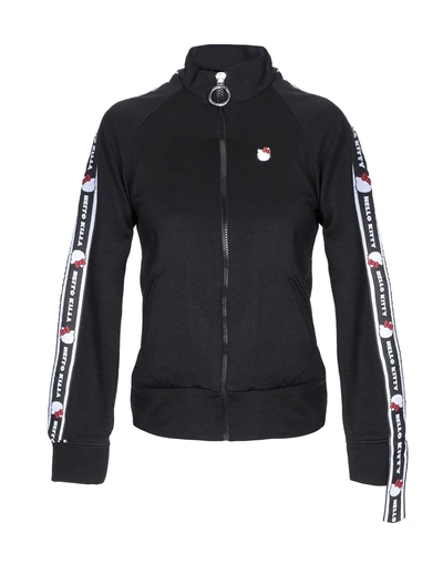 Shop Pinko Woman Sweatshirt Black Size Xs Polyamide, Cotton