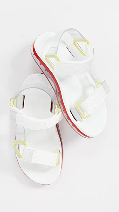 Shop Melissa Papete + Rider Sandals In Yellow Neon Glitter