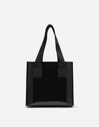 Shop Dolce & Gabbana Pvc Street Shopping Bag With Logo In Black