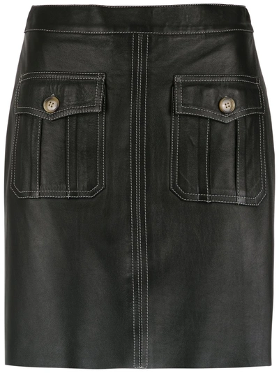 Shop Nk Leather Mini Skirt In Black