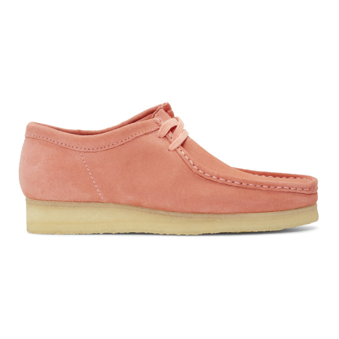 coral suede wallabee