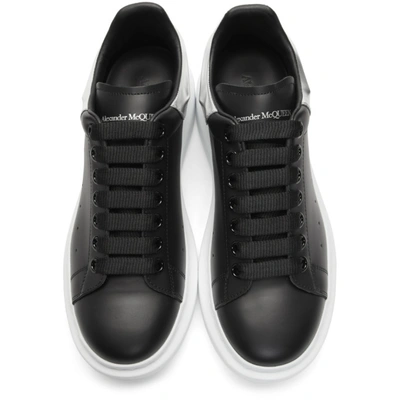Shop Alexander Mcqueen Black & Silver Spine Heel Oversized Sneakers
