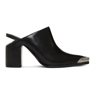 Shop Alexander Wang Black Su Mule Heels In 001 Black