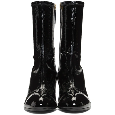 Shop Gucci Black Patent Printyl Boots In 1000 Black