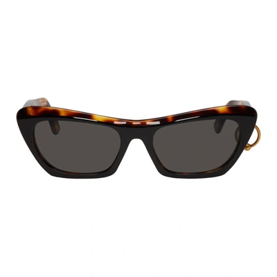 Shop Acne Studios Ssense Exclusive Black And Tortoiseshell Azalt Sunglasses In Black/tort