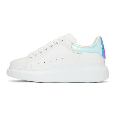 Shop Alexander Mcqueen White Holographic Oversized Sneakers In 9375 White