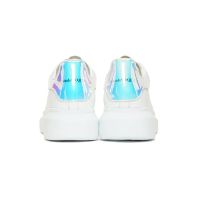 Shop Alexander Mcqueen White Holographic Oversized Sneakers In 9375 White