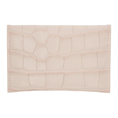 Shop Alexander Mcqueen Pink Croc Skull Envelope Card Holder