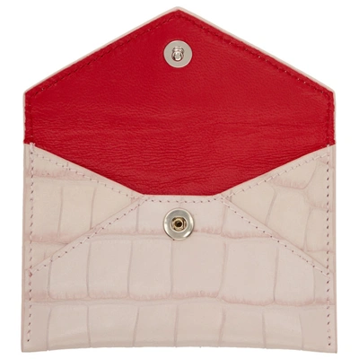 Shop Alexander Mcqueen Pink Croc Skull Envelope Card Holder