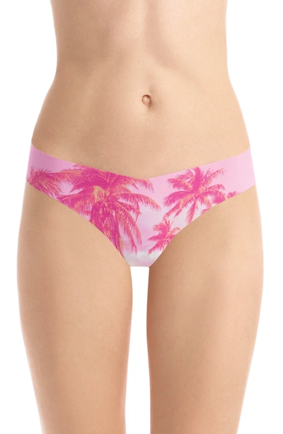 Shop Commando Print Thong In Pink Palms