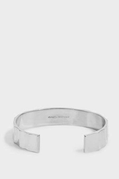 Shop Isabel Marant Crinkled Cuff Bracelet In Silver