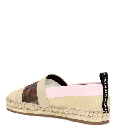 Shop Fendi Canvas Espadrilles In Beige