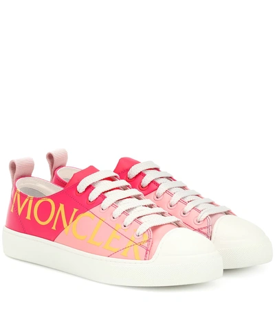 Shop Moncler Linda Leather Sneakers In Pink