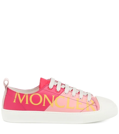 Shop Moncler Linda Leather Sneakers In Pink