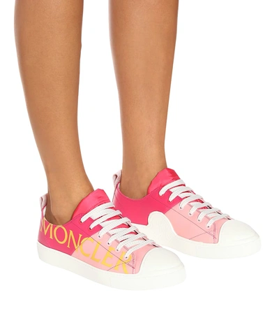 Shop Moncler Linda Leather Sneakers In Pink