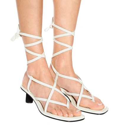 Shop Proenza Schouler Leather Sandals In White