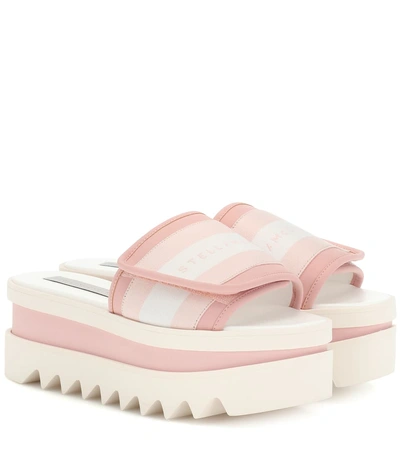 Shop Stella Mccartney Sneak-elyse Platform Slides In Pink