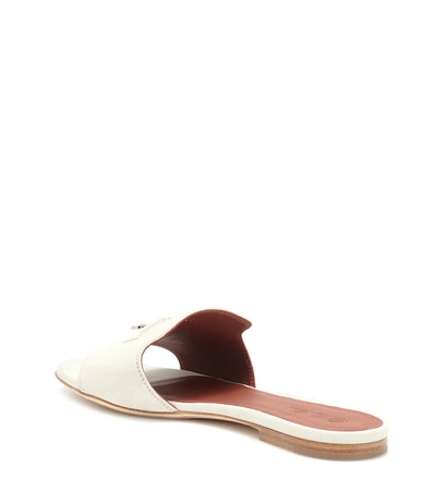 Shop Loro Piana Summer Charms Suede Slides In White