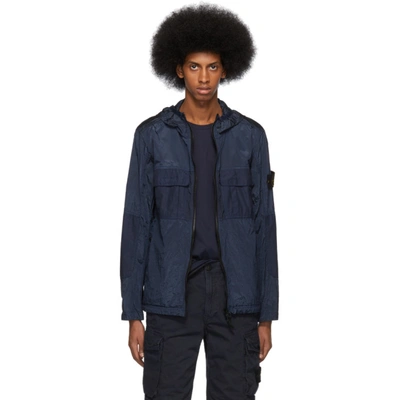 Shop Stone Island Blue Metal Watro Ripstop Coat In V028 Blue