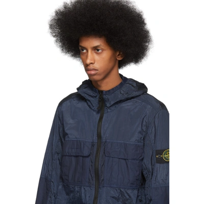 STONE ISLAND 蓝色 METAL WATRO 防撕面料夹克