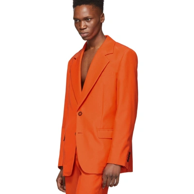 Shop Acne Studios Orange Jabir Blazer In Neonorange