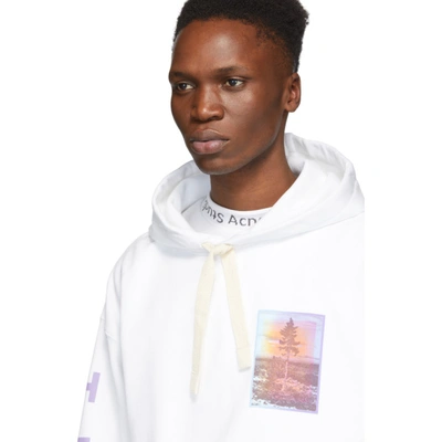 Shop Acne Studios White Farrin Hoodie