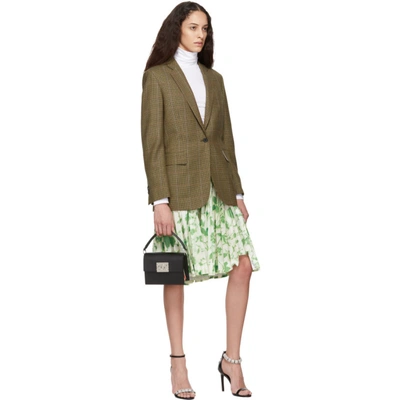 Shop Calvin Klein 205w39nyc White And Green Acid Leaves Soleil Pleated Skirt In 320 Acid Le