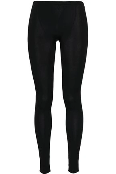 Shop Valentino Stretch-jersey Leggings In Black