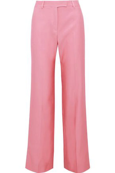 Shop Valentino Cotton-blend Twill Wide-leg Pants In Pink