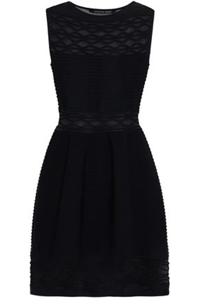 Shop Antonino Valenti Flared Knitted Mini Dress In Black