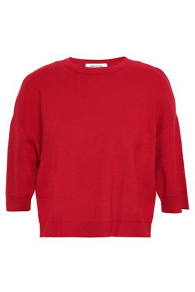 Shop Valentino Woman Cropped Cashmere Sweater Red