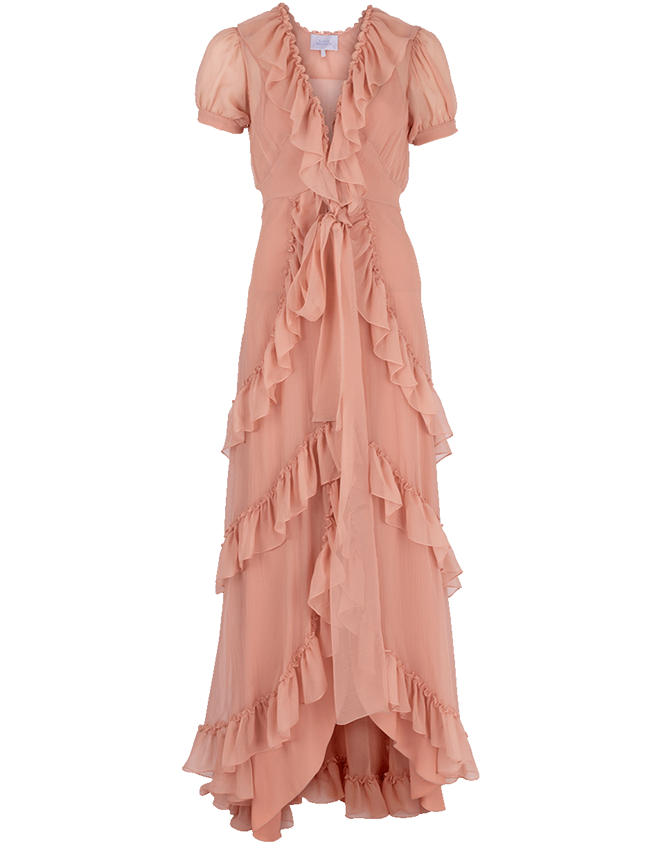 Luisa Beccaria Ruffle Tiered Long Dress In Pink | ModeSens