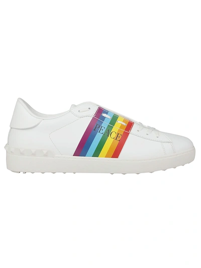Shop Valentino Garavani Peace Rainbow Sneakers In Multi
