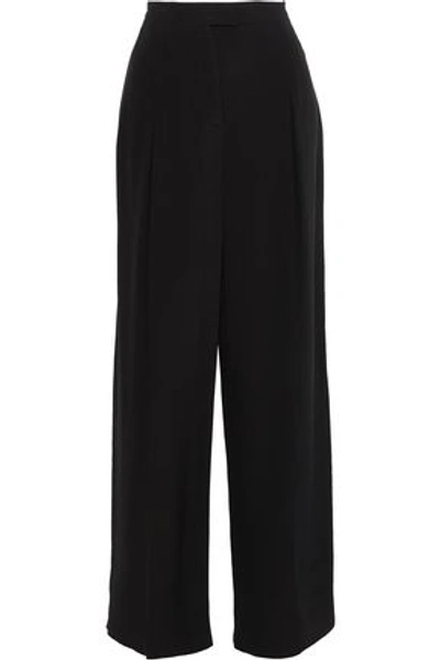 Shop Valentino Woman Silk Wide-leg Pants Charcoal