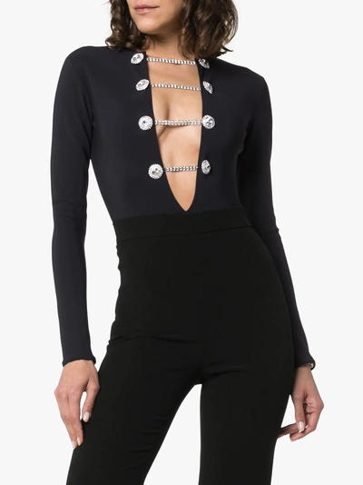 Shop Alessandra Rich Body Mit V-ausschnitt In Black