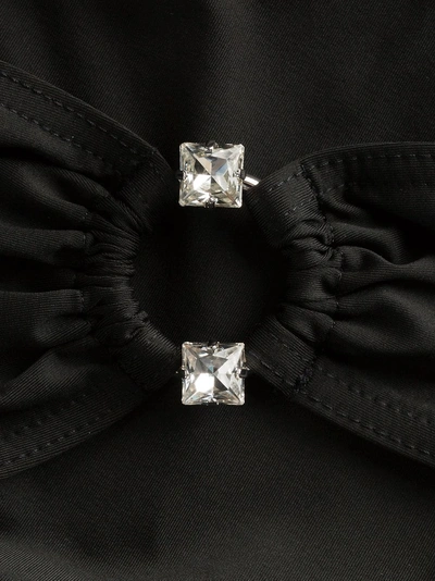 Shop Alessandra Rich Diamond Detail V-neck Swimsuit In 900 Black
