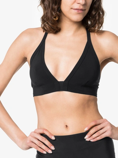 Shop Rick Owens V-neck Halterneck Bikini Style Top In 09 Black