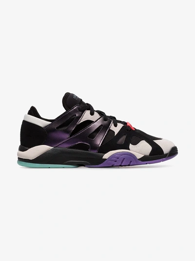Shop Adidas Originals Adidas Black Dimension Low Caged Leather Low Top Sneakers In 108 - Multicoloured