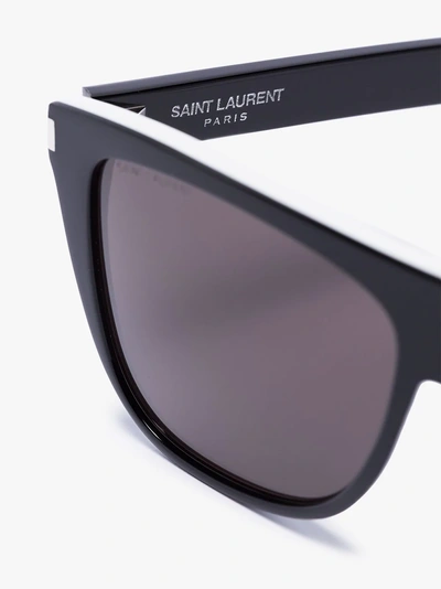 Shop Saint Laurent Eyewear Eckige Sonnenbrille In Black