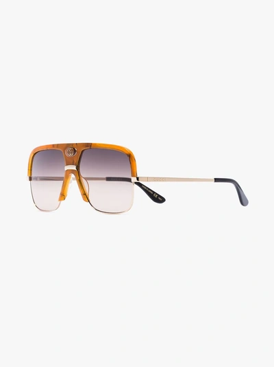Shop Gucci Eyewear Pilotenbrille Mit Farbverlauf In Orange