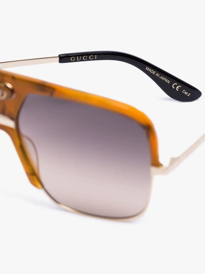 Shop Gucci Eyewear Pilotenbrille Mit Farbverlauf In Orange