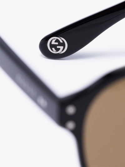 Shop Gucci Eyewear Klassische Pilotenbrille In Black