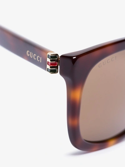 Shop Gucci Eyewear 'g0449s' Sonnenbrille In Brown