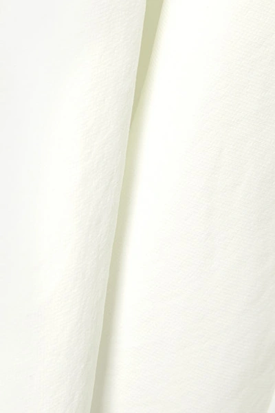 Shop Tibi Wrap-effect Tie-front Stretch-jersey Mini Dress In Ivory