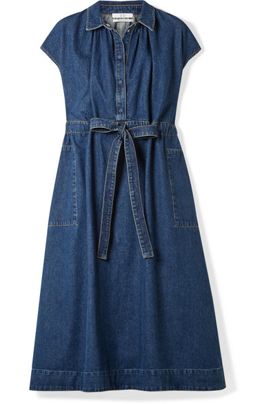 co belted denim dress