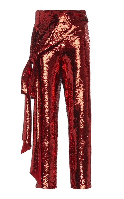 Shop Hellessy Kennedy Sequin Pants In Red
