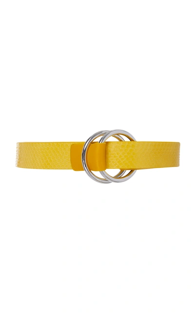 Shop Carolina Herrera Double Wrap Loop Belt In Yellow